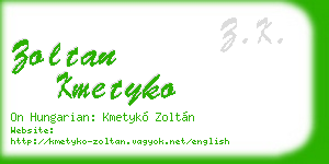 zoltan kmetyko business card